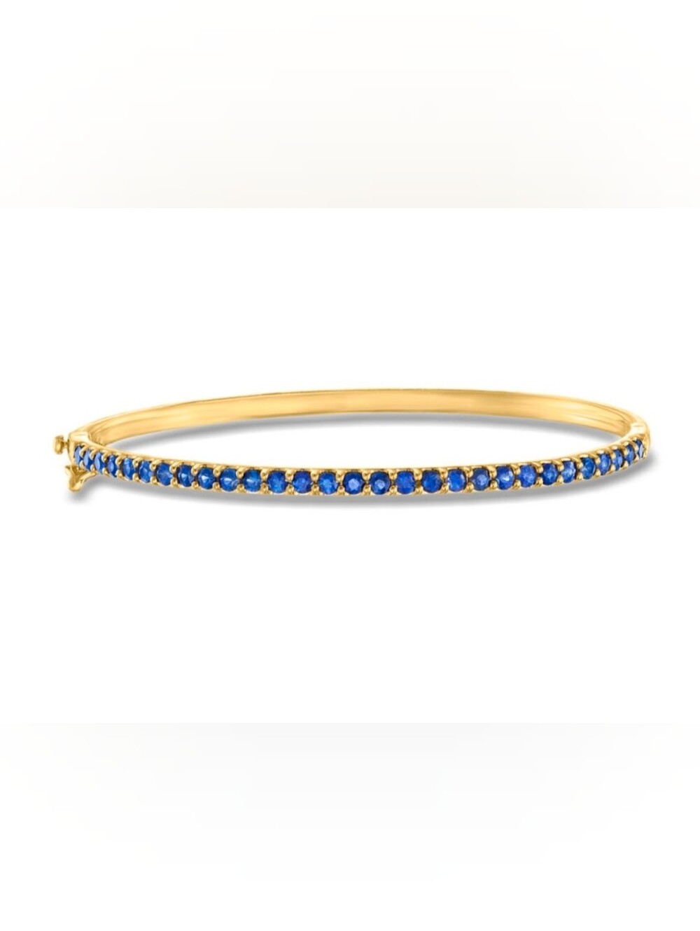 Genuine Designer Blue Sapphire Bracelet 18K Vermeil Box Clasp